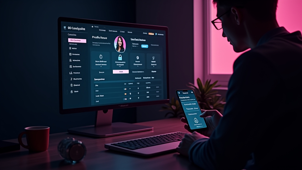 Accountbeheer na registratie met profielinstellingen en beveiliging op scherm.