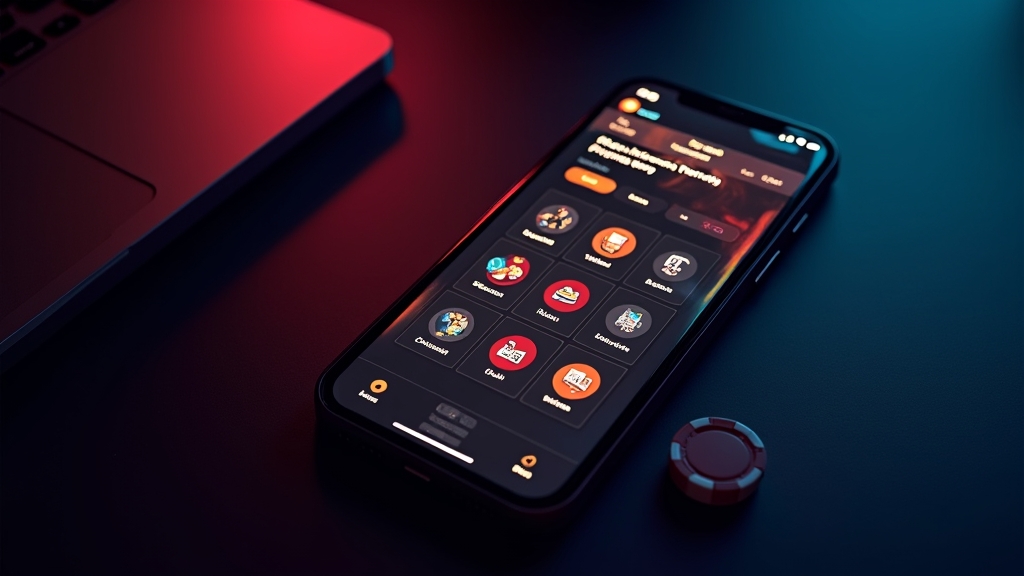 Mobiele casino-interface met snel overzicht op een smartphone